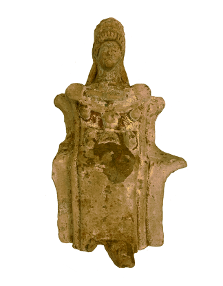 Terracotta female figure, seated